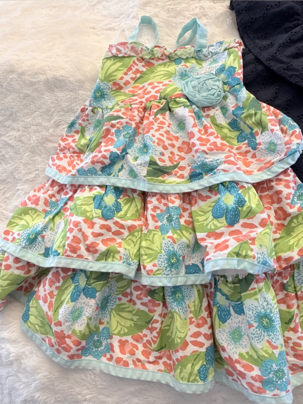 Summer Dress Lot Sz 2T 3T Nautica Penelope Mack Blue Eyelet Floral Layered DWW - Picture 8 of 10